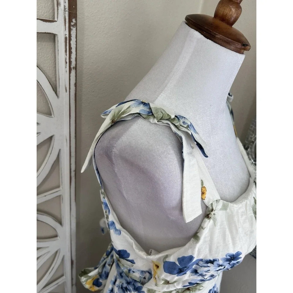 Kate And Lily SIZE 6 Cottagecore Feminine Floral Tiered Midi Sleeveless Dress - Picture 5 of 9
